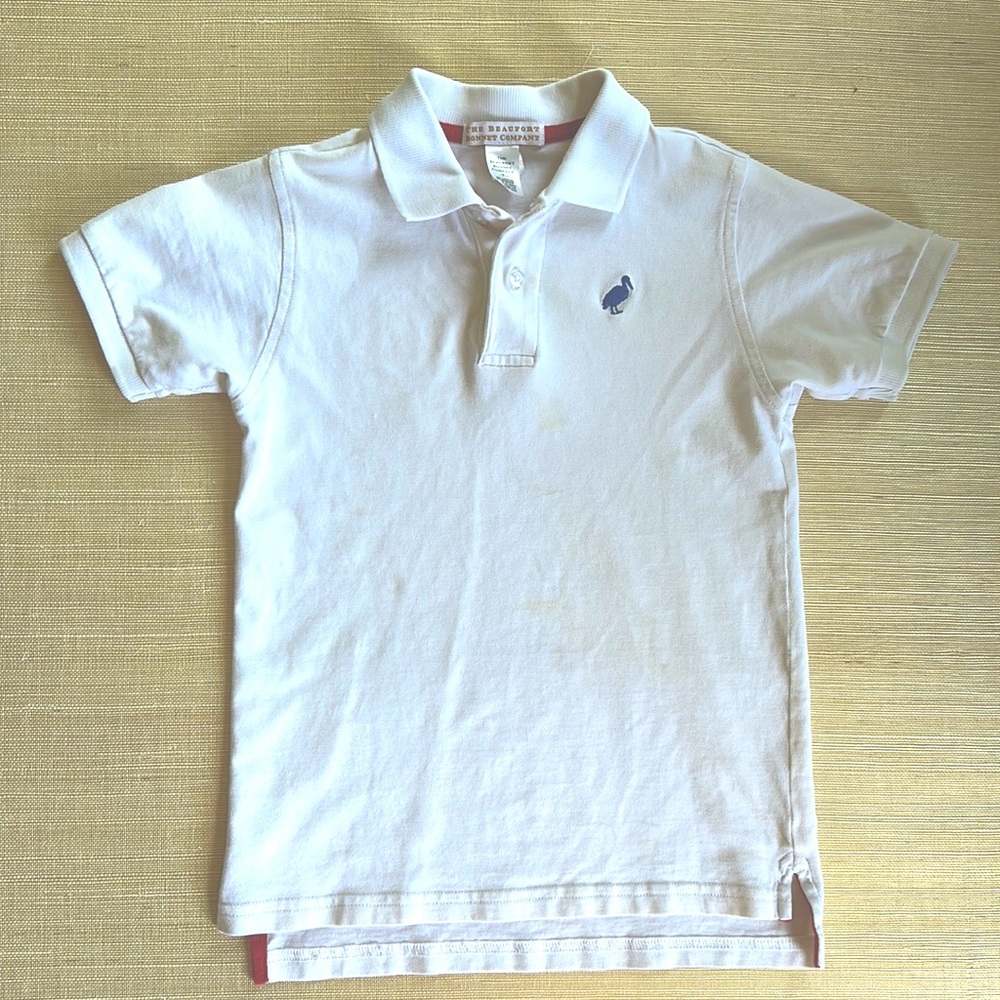 The Beaufort Bonnet Company Pique Polo (Stained) worth avenue white